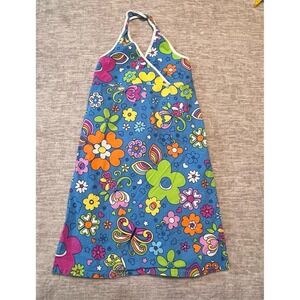Girls The Childrens Place Dress Size 8 Blue Floral Halter Summer Sundress
